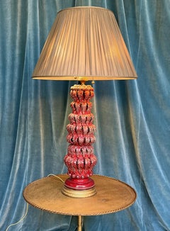 Spanische Tischlampe aus roter Keramik aus den 1950er Jahren