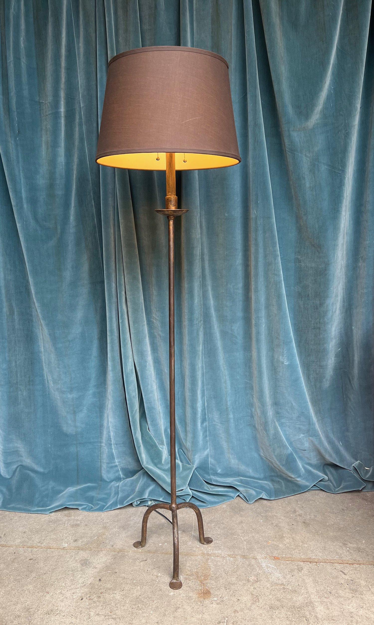 Mid-Century Modern Spanish 1950s Wrought Iron Floor Lamp