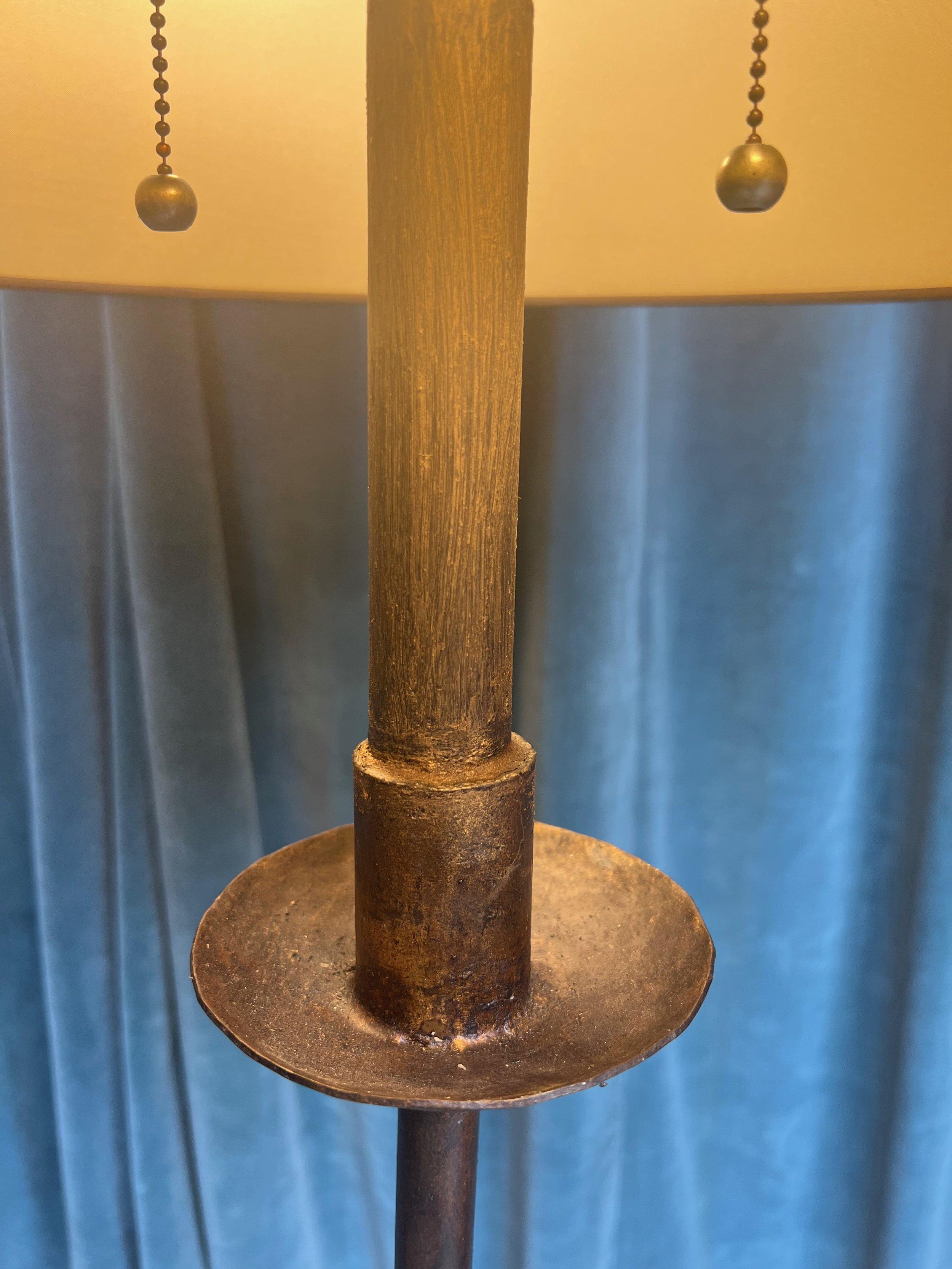 Spanish 1950s Wrought Iron Floor Lamp For Sale 1