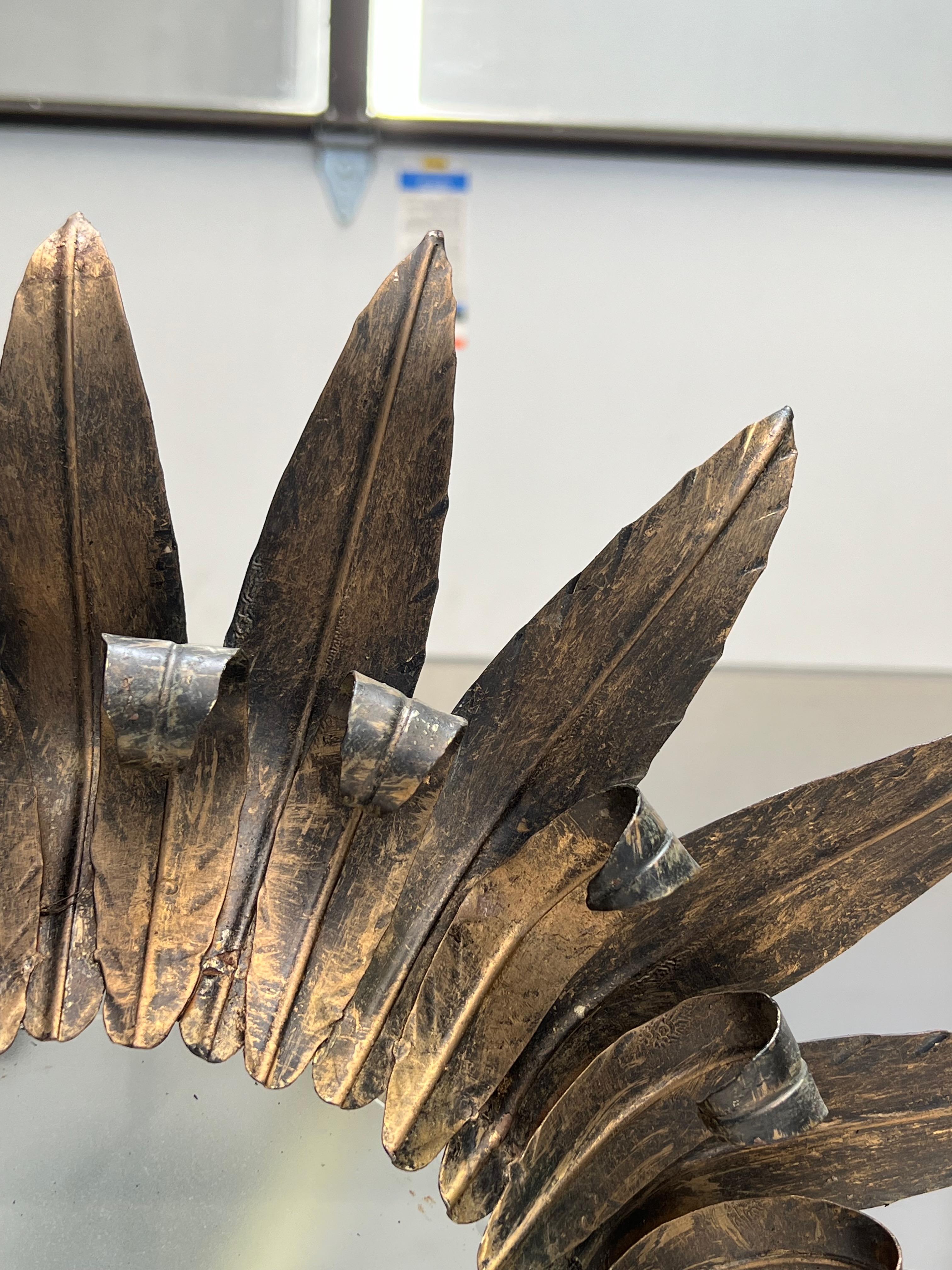 Plafonnier espagnol en métal doré des années 1950 en vente 2