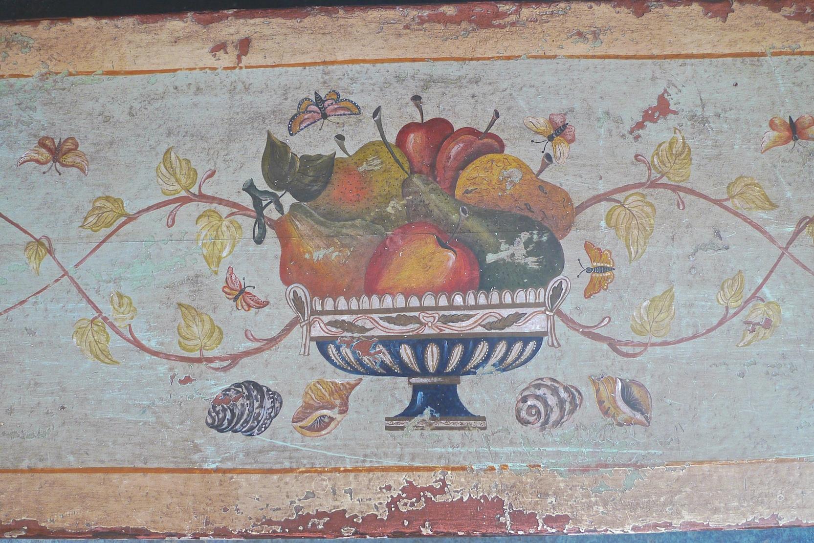 Spanish 1960s Hand-Carved Hand-Painted Decorative Wall Bench with High Back 13