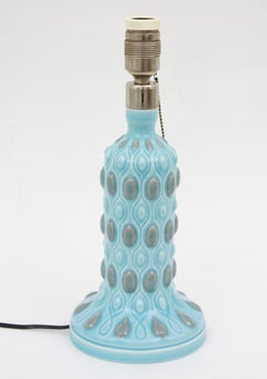 Lladro-Tischlampe aus blauem und grauem Porzellan aus der Mitte des Jahrhunderts