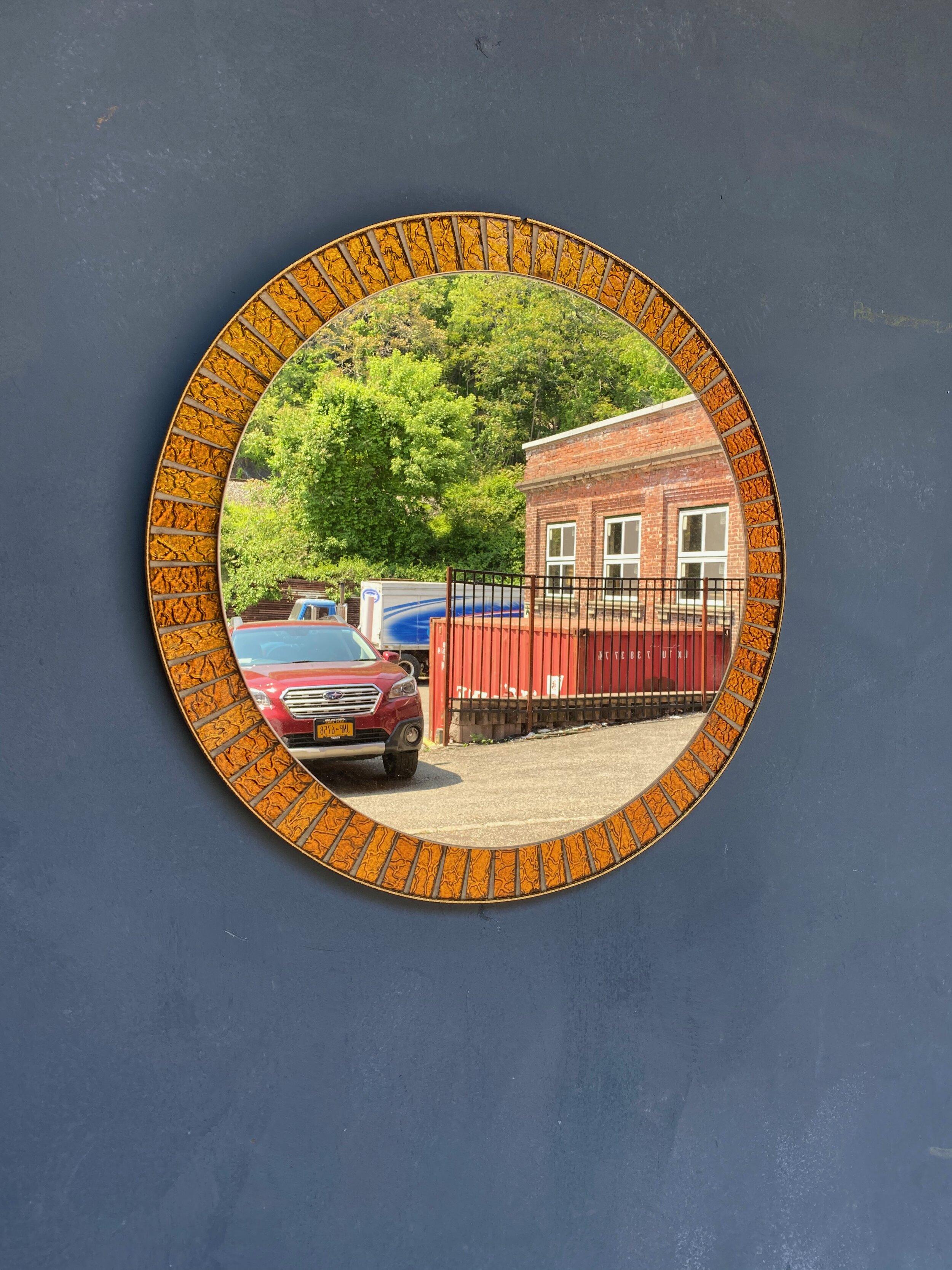 Spanish 1960s Mirror With Metallic Frame For Sale 3
