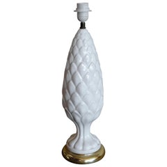 Spanish 1960s White Glazed Mansies 'Valencia' Ceramic Table Lamp