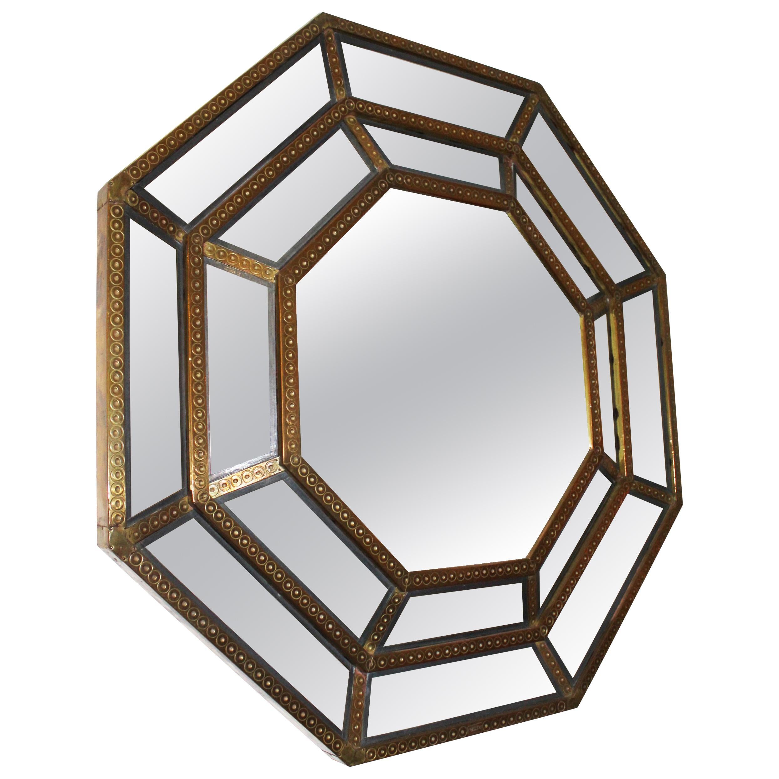 Spanish, 1980s Bedoya Arte Signed Octagonal Mirror