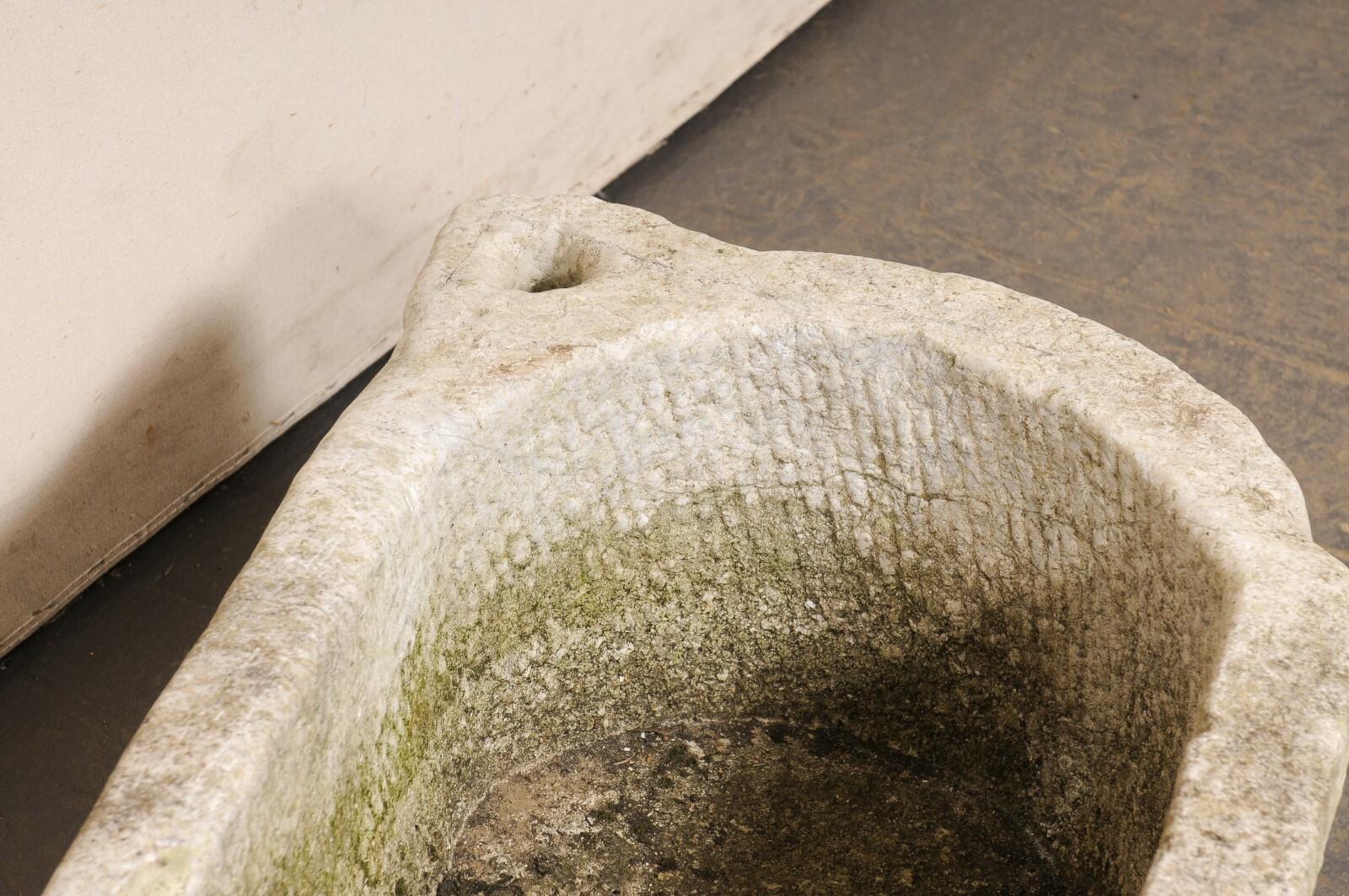 Spanish 19th C. Carved-Stone Water Trough In Good Condition For Sale In Atlanta, GA