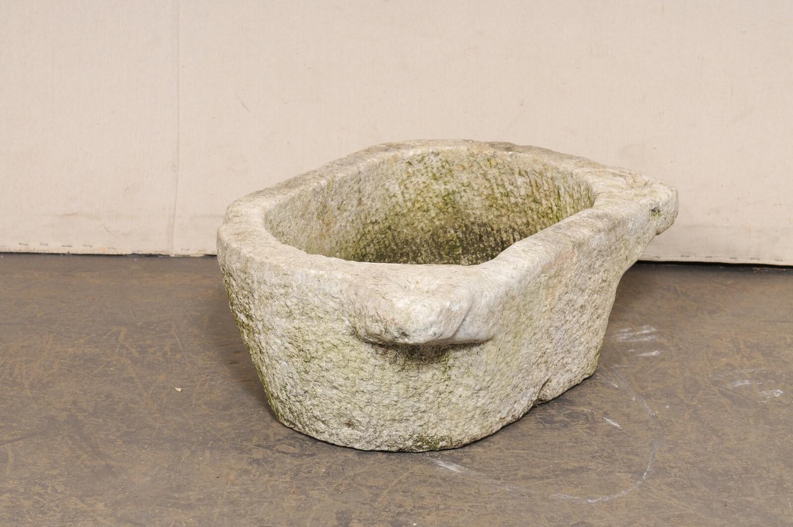 Spanish 19th C. Carved-Stone Water Trough For Sale 3
