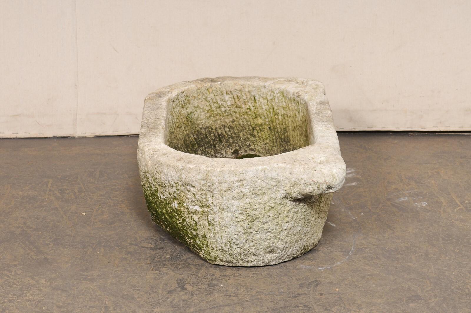 Spanish 19th C. Carved-Stone Water Trough For Sale 4