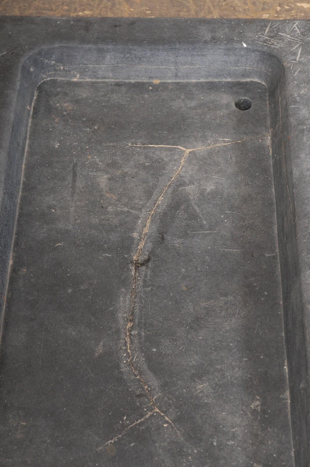 Spanish 19th C. Grey Stone Sink w/Shallow Basin For Sale 2