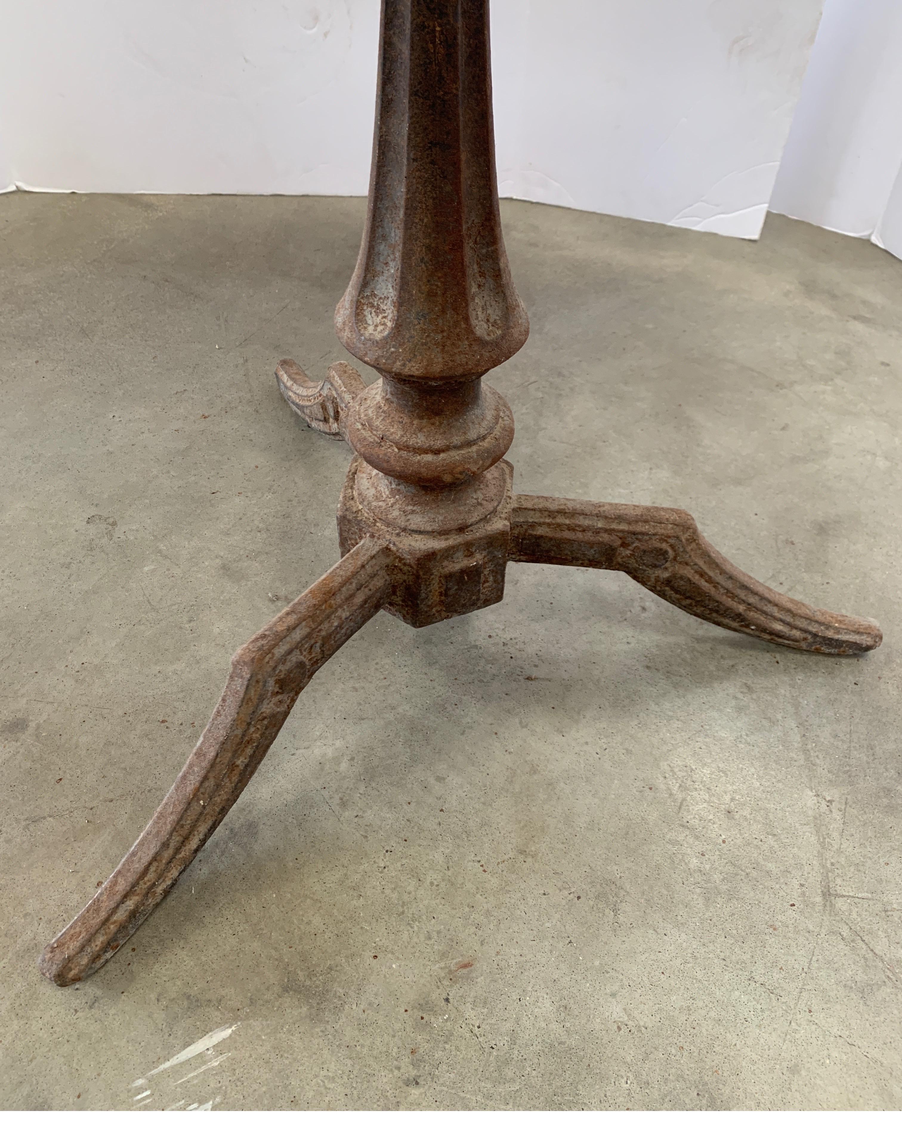 Spanish 19th Century Bistro Table with Original Marble Top and Iron Base 2