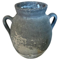 Spanish 19th Century Black Terracotta Urn - Jar