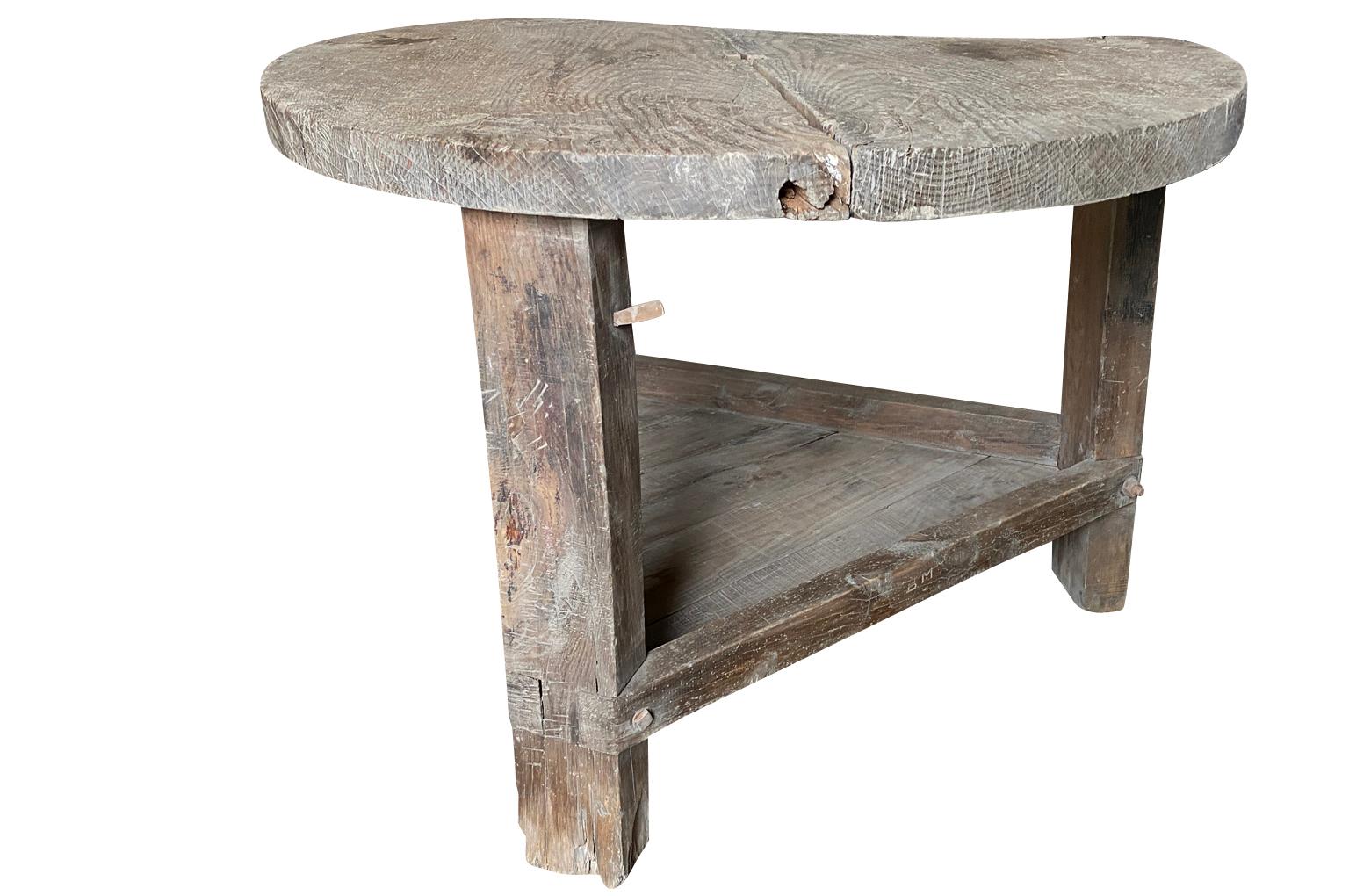 A sensational 19th century Blacksmith's Worktable from the Catalan region of Spain.  Wonderfully constructed from very thick planks of meleze - a very hard pine with a single drawer.  A perfect wine cellar piece.