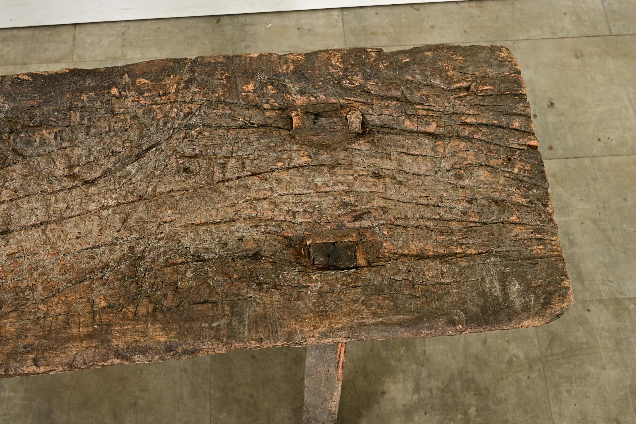 Mesa de carnicero española del siglo XIX procedente de Cataluña Roble en venta