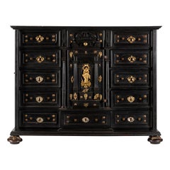 Antique A Spanish 19th Century Ebonized Cabinet