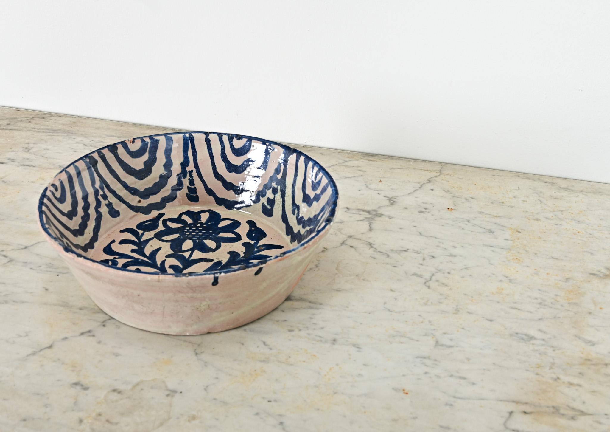 Spanish Colonial Spanish 19th Century Fajalauza Bowl from Granada For Sale