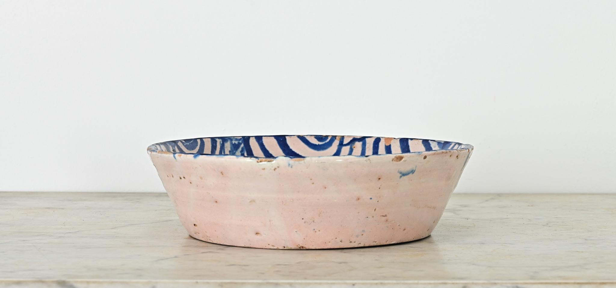 Clay Spanish 19th Century Fajalauza Bowl from Granada For Sale
