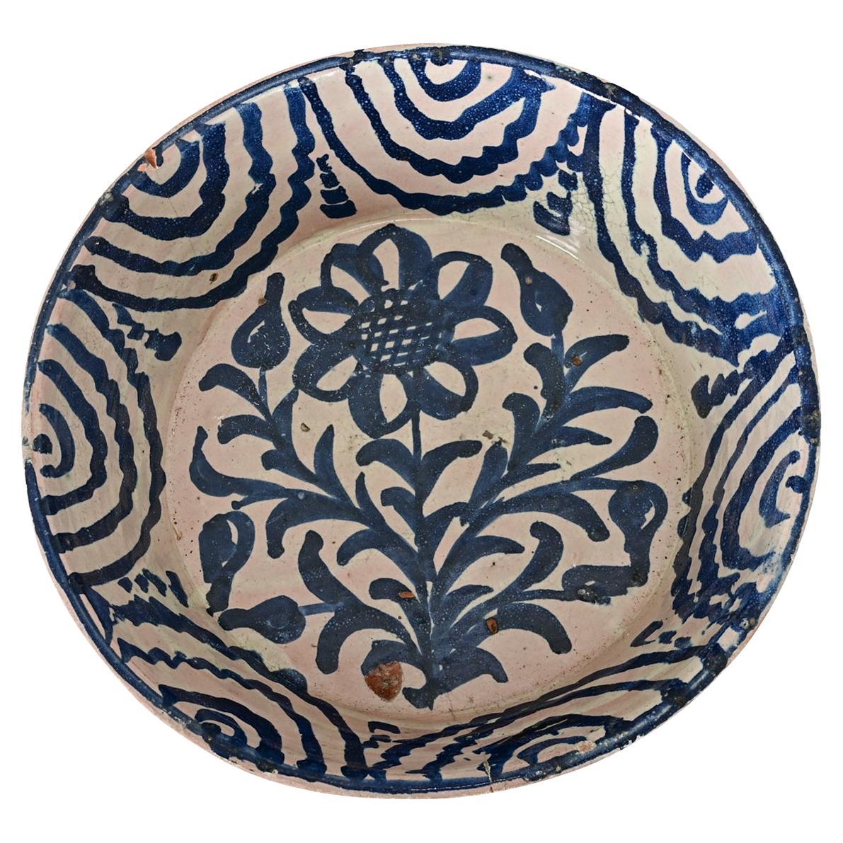 Spanish 19th Century Fajalauza Bowl from Granada For Sale