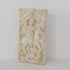 Spanish 19th Century Folk Art Marble Icon of Saint Georges