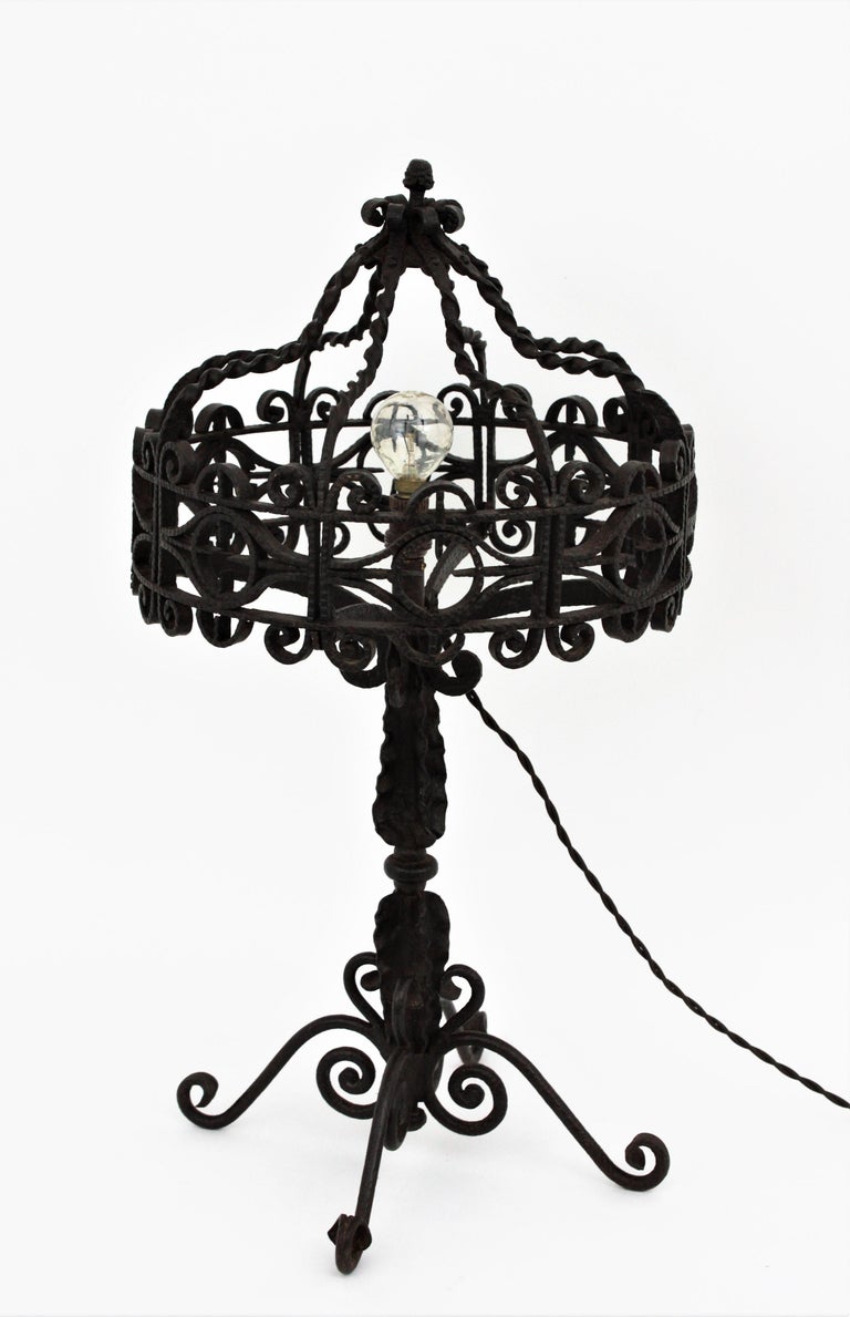 Spanish Gothic Revival Table Lamp In, Black Gothic Table Lamps