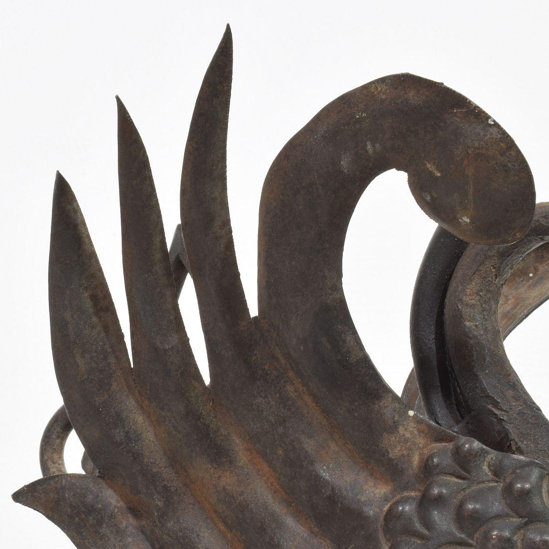 Spanish 19th Century Hand Forged Iron Bird Fragment For Sale 8