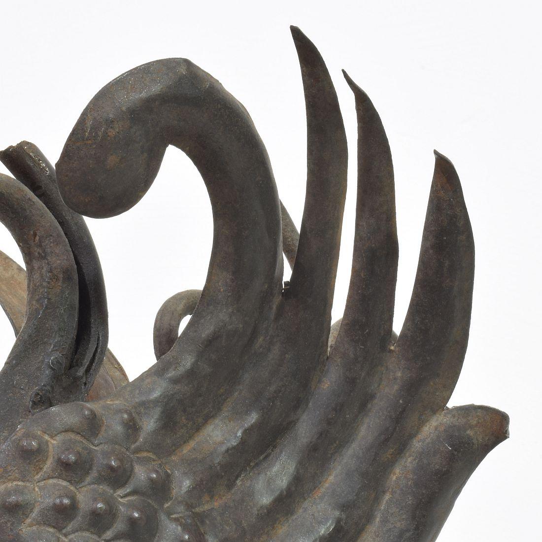 Spanish 19th Century Hand Forged Iron Bird Fragment For Sale 12