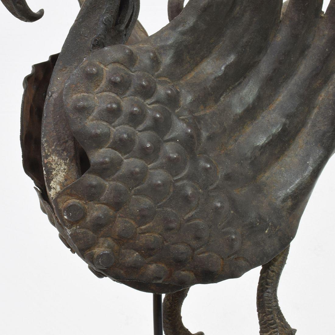 Spanish 19th Century Hand Forged Iron Bird Fragment For Sale 13