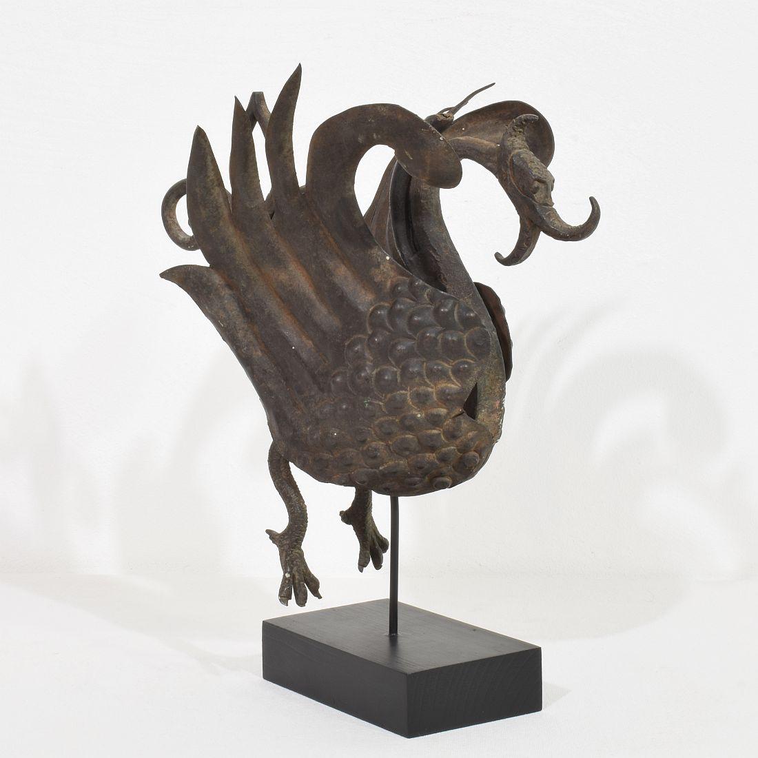 Spanish 19th Century Hand Forged Iron Bird Fragment For Sale 1