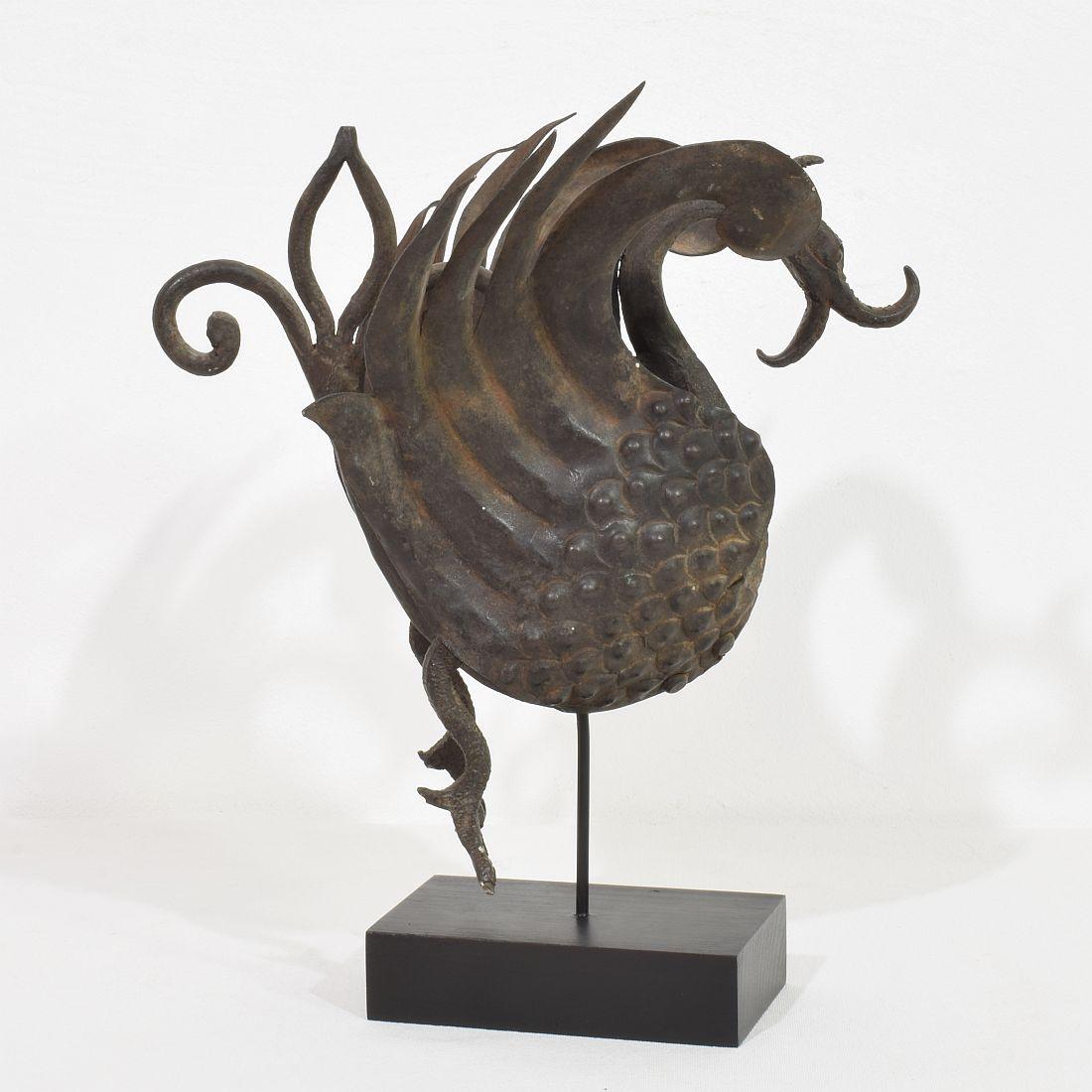 Spanish 19th Century Hand Forged Iron Bird Fragment For Sale 2
