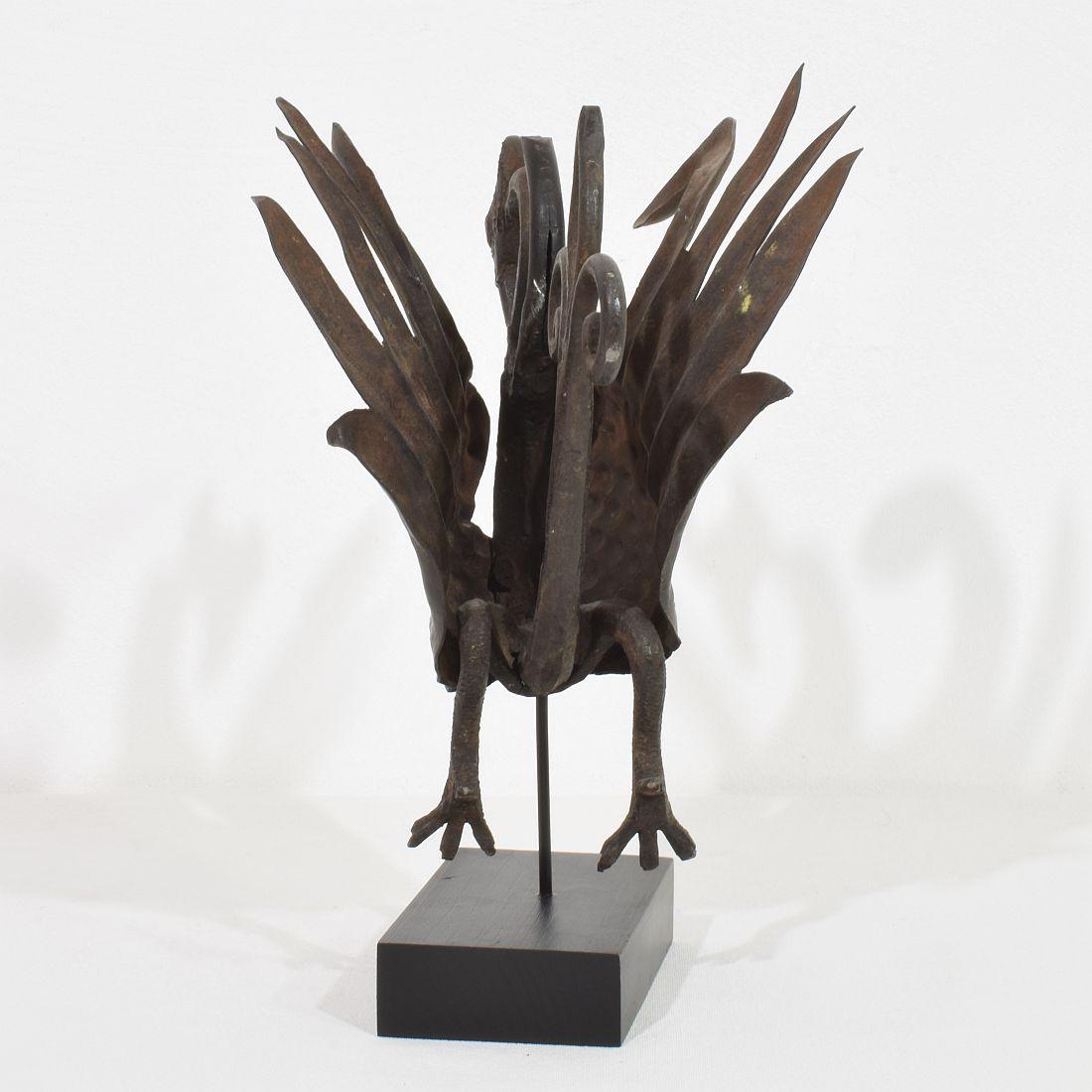 Frammento di uccello spagnolo in ferro forgiato a mano del XIX secolo in vendita 1