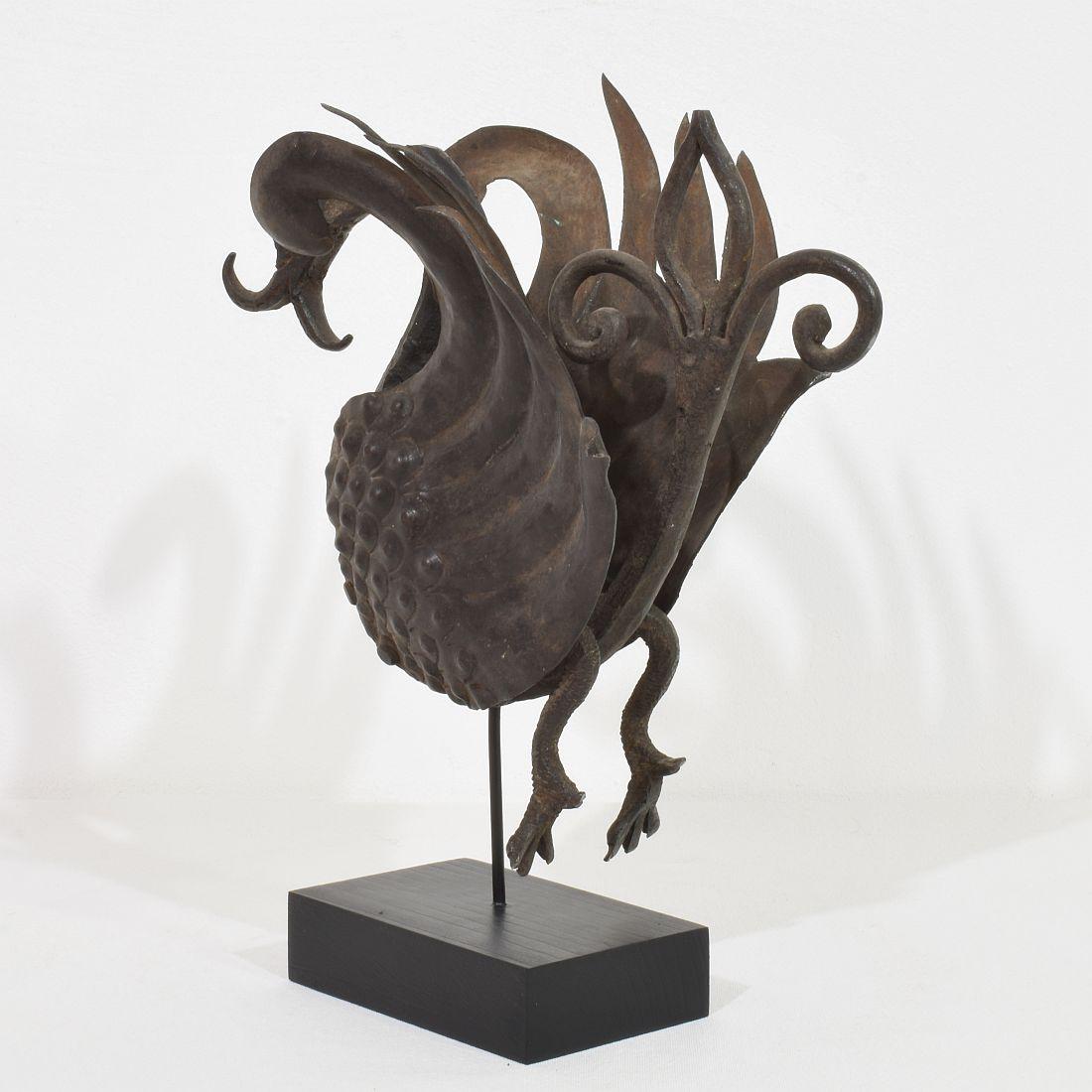 Spanish 19th Century Hand Forged Iron Bird Fragment For Sale 5