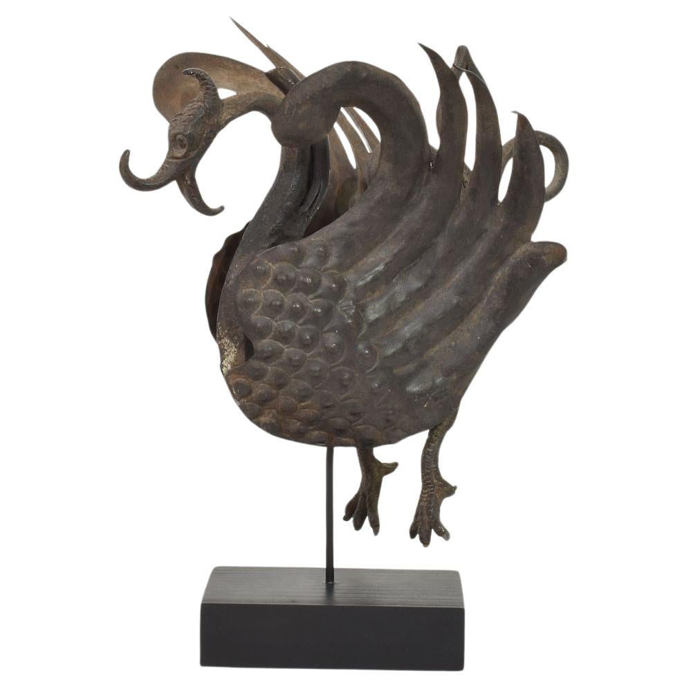 Fragment d'oiseau espagnol du 19ème siècle en fer forgé à la main