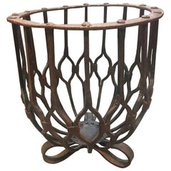 Spanish 19th Century Hand Forged Iron Jardiniere, Base