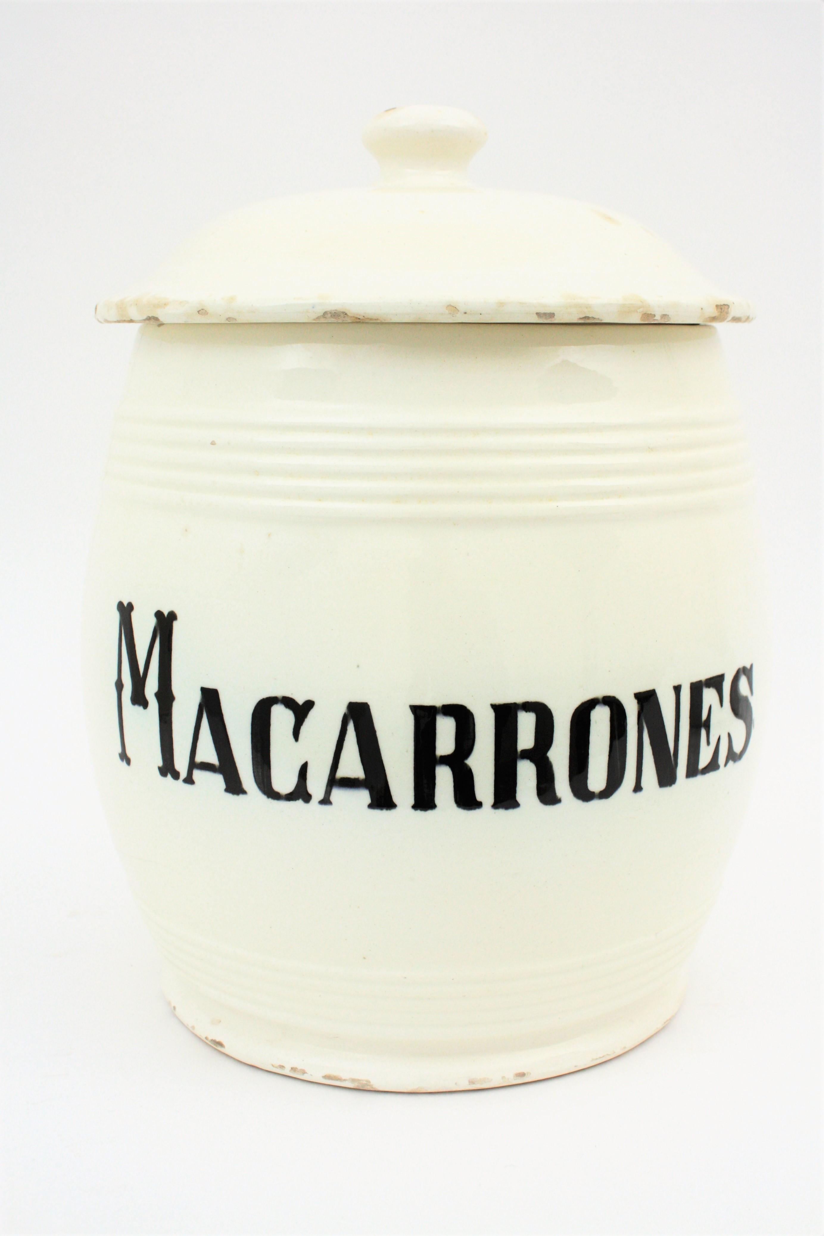 Spanish Glazed Ceramic Storage Jars / Kitchen Pottery Canisters 2