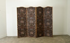 Spanish 19th Century Leather Folding Screen