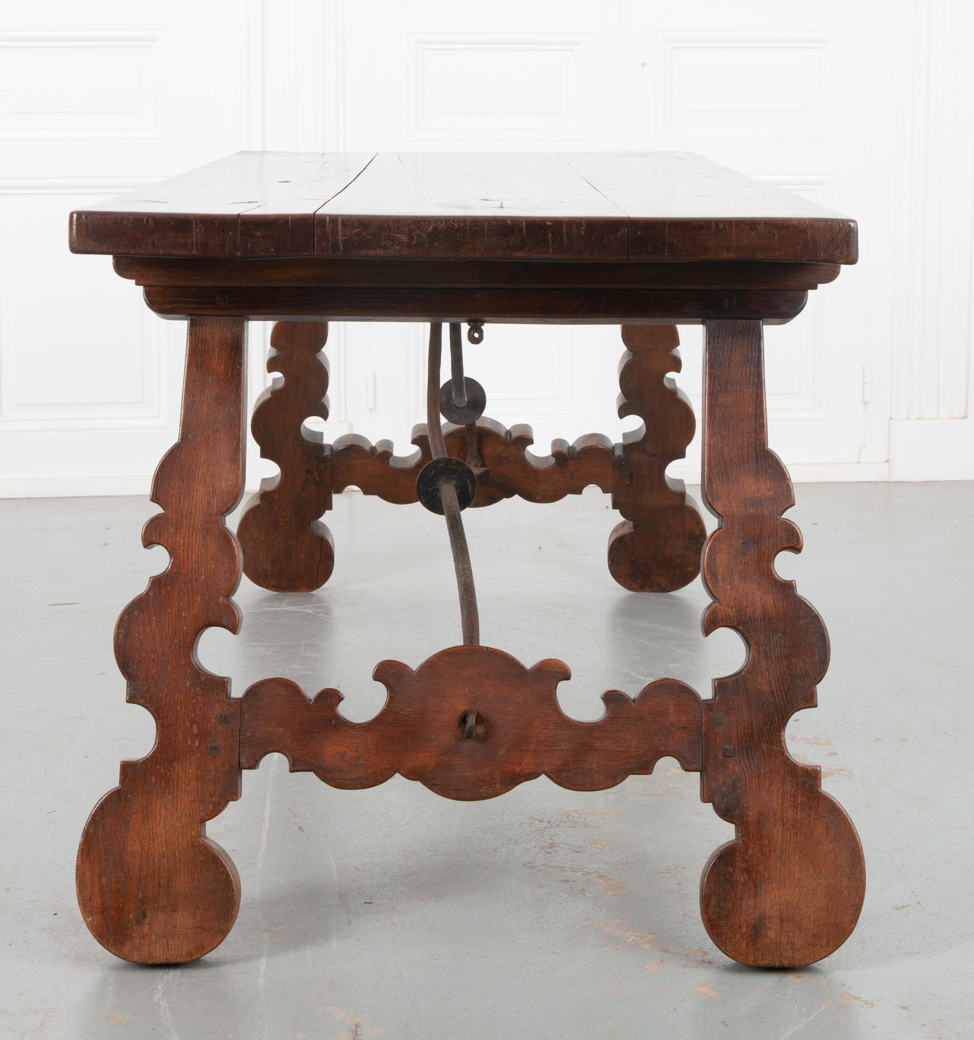 Iron Spanish 19th Century Oak Table