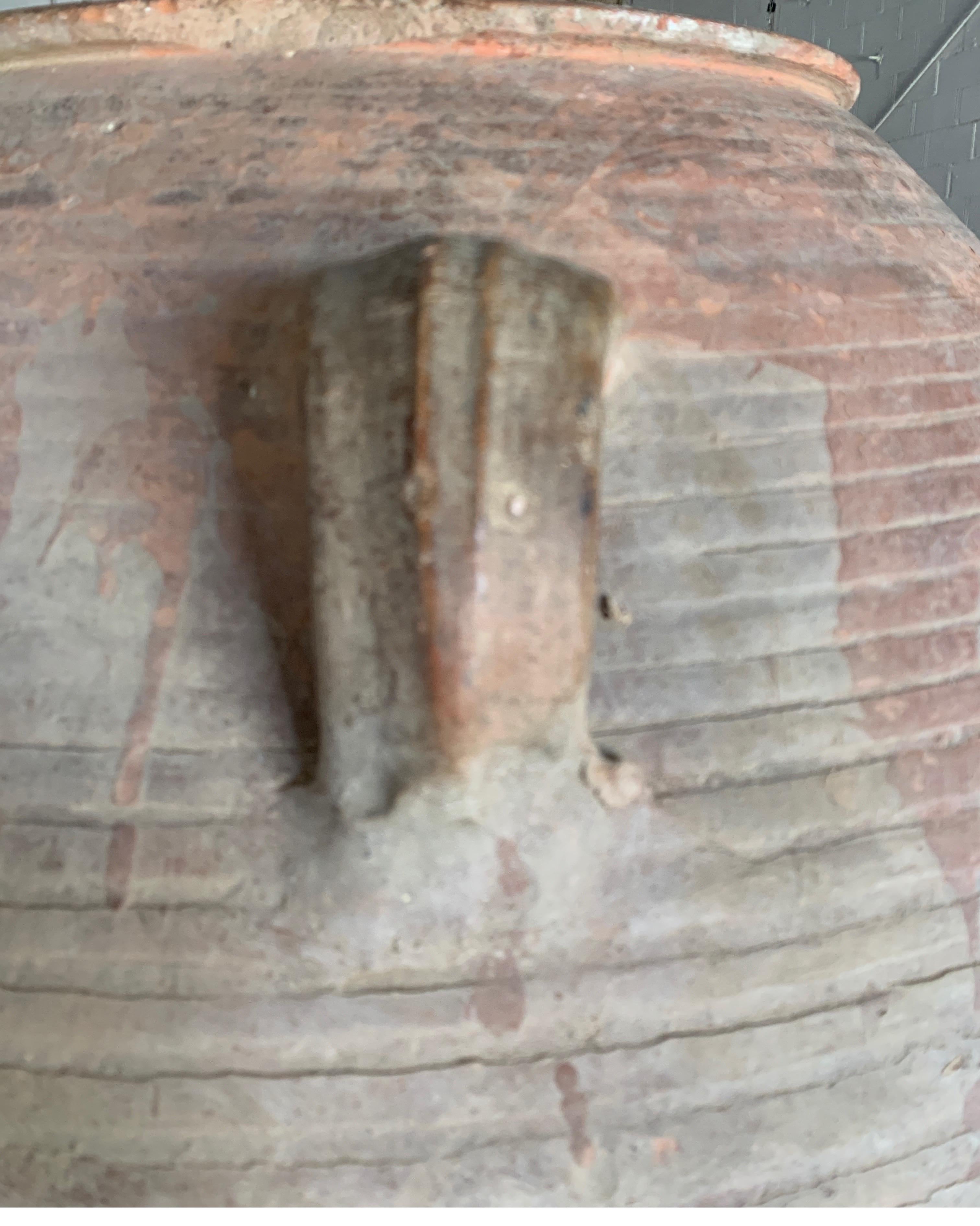 Fired Spanish 19th Century Olive Jars From Miravet In Catalonia