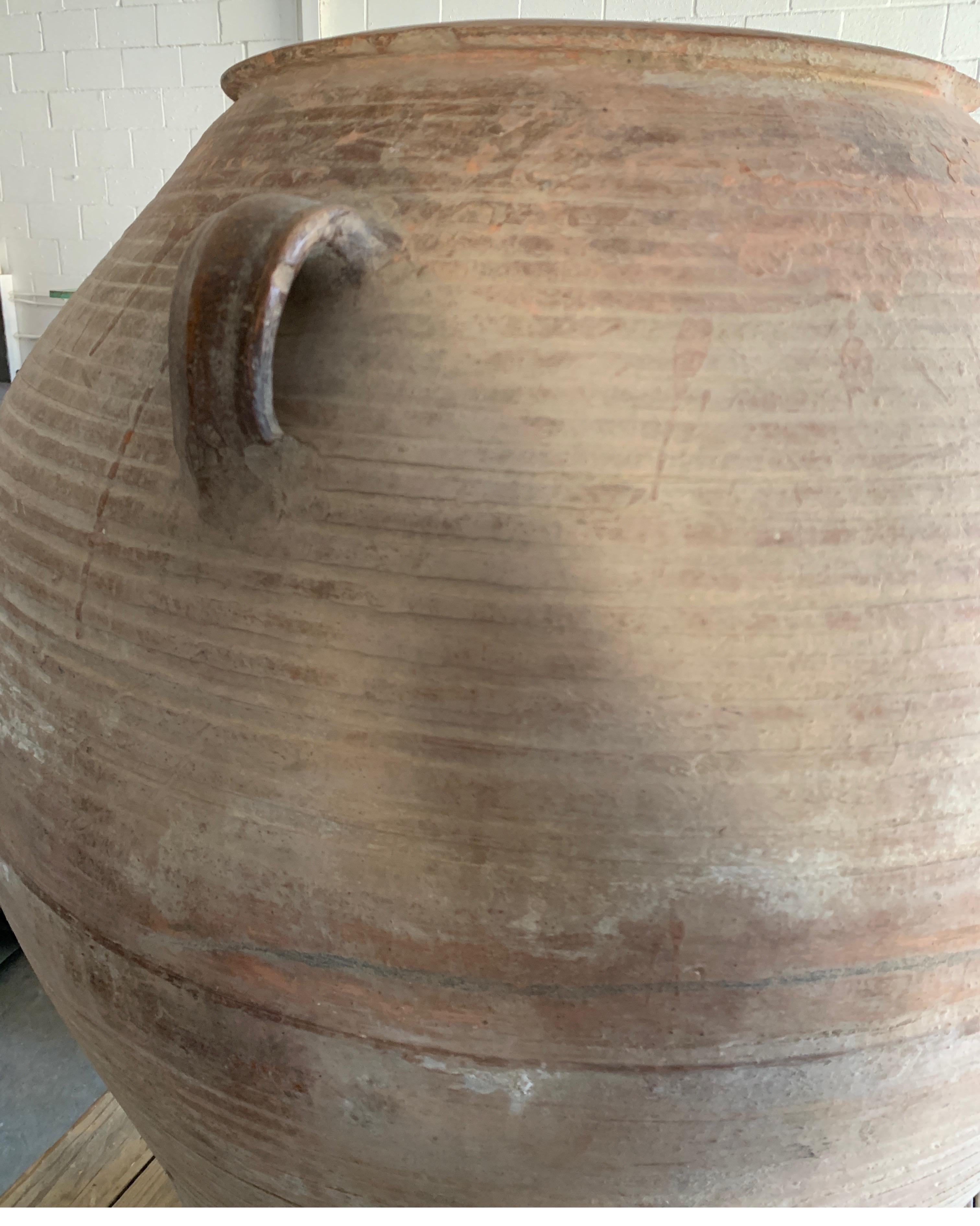 Spanish 19th Century Olive Jars From Miravet In Catalonia In Good Condition In Houston, TX