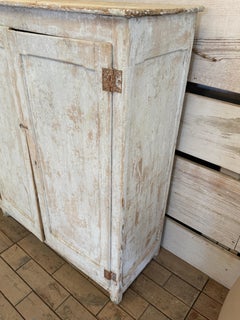 Spanish 19th Century Painted Pale Blue Rustic Pine Buffet