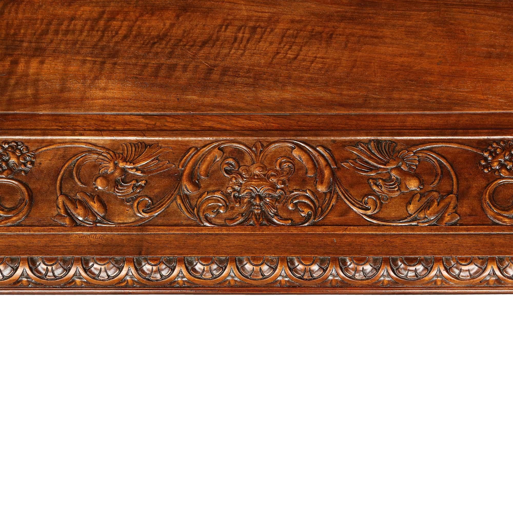 Spanish 19th Century Renaissance Style Walnut Trestle Table For Sale 4
