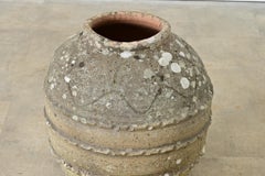 Olla de terracota esgrafiada española del siglo XIX