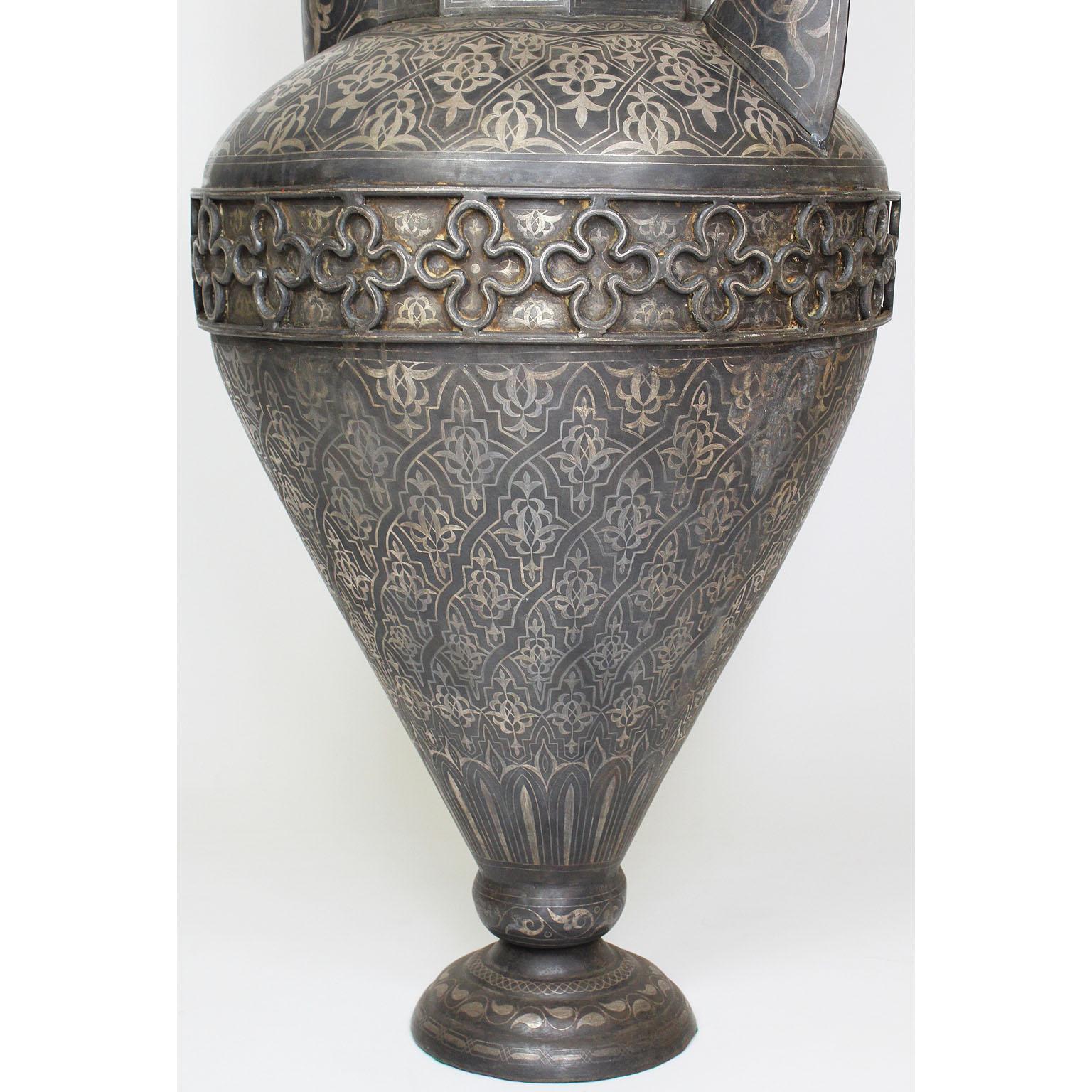 Spanish 19th Century Tooled Metal Overlaid Vase in the Style of Plácido Zuloaga 6