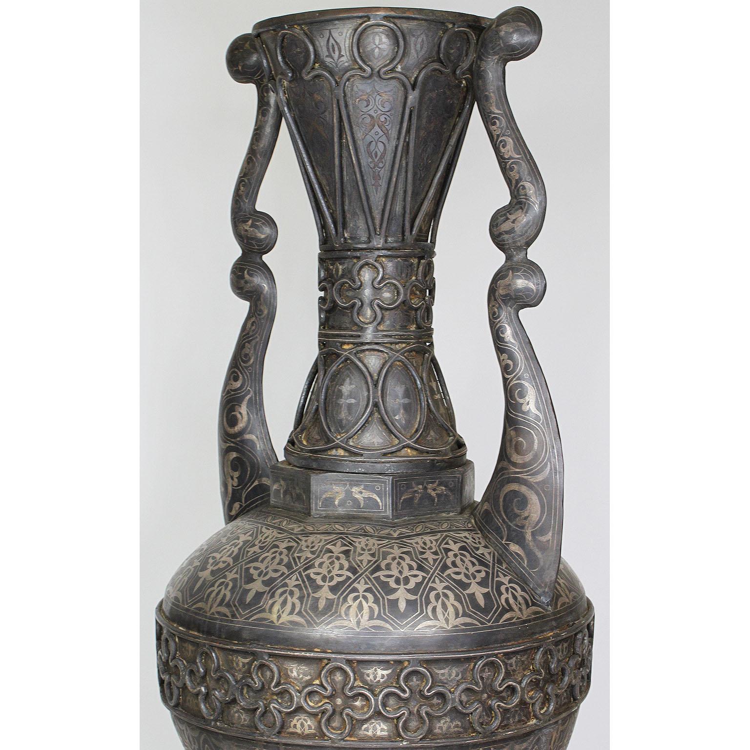 Spanish 19th Century Tooled Metal Overlaid Vase in the Style of Plácido Zuloaga 8