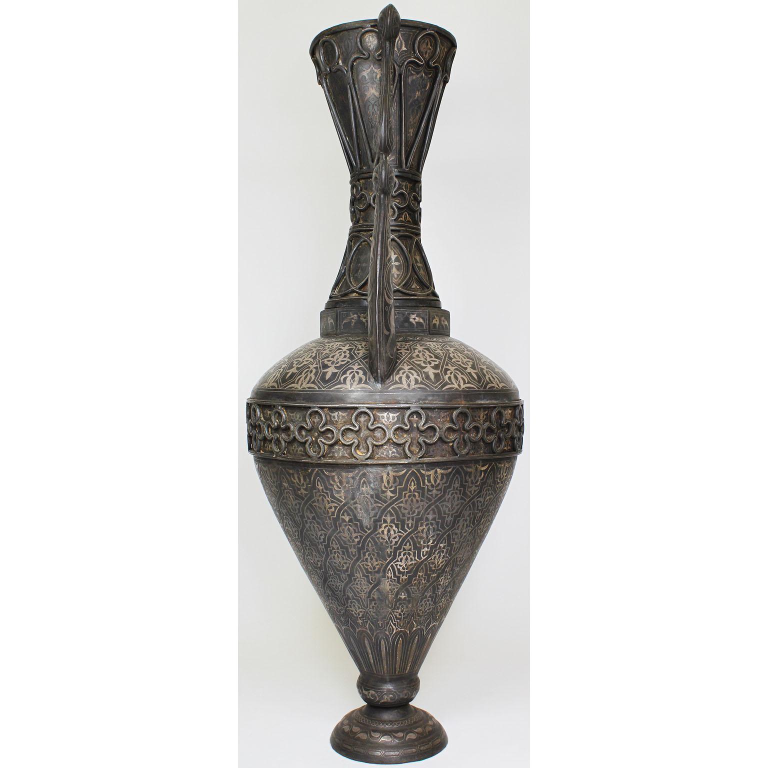 Spanish 19th Century Tooled Metal Overlaid Vase in the Style of Plácido Zuloaga 9