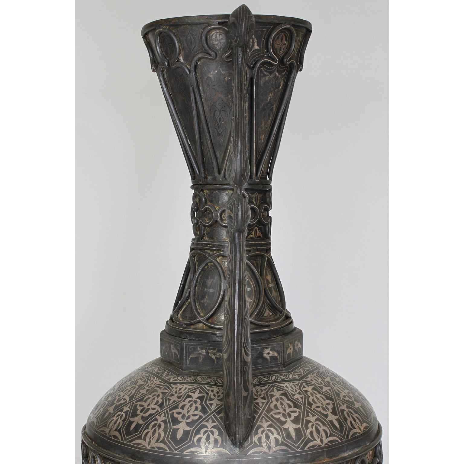 Spanish 19th Century Tooled Metal Overlaid Vase in the Style of Plácido Zuloaga 10
