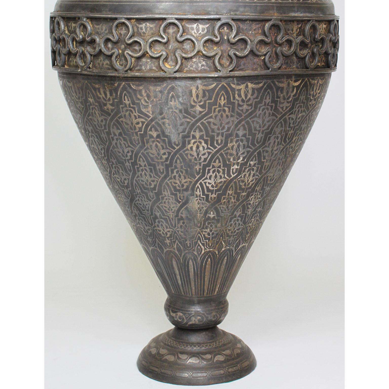 Spanish 19th Century Tooled Metal Overlaid Vase in the Style of Plácido Zuloaga 11