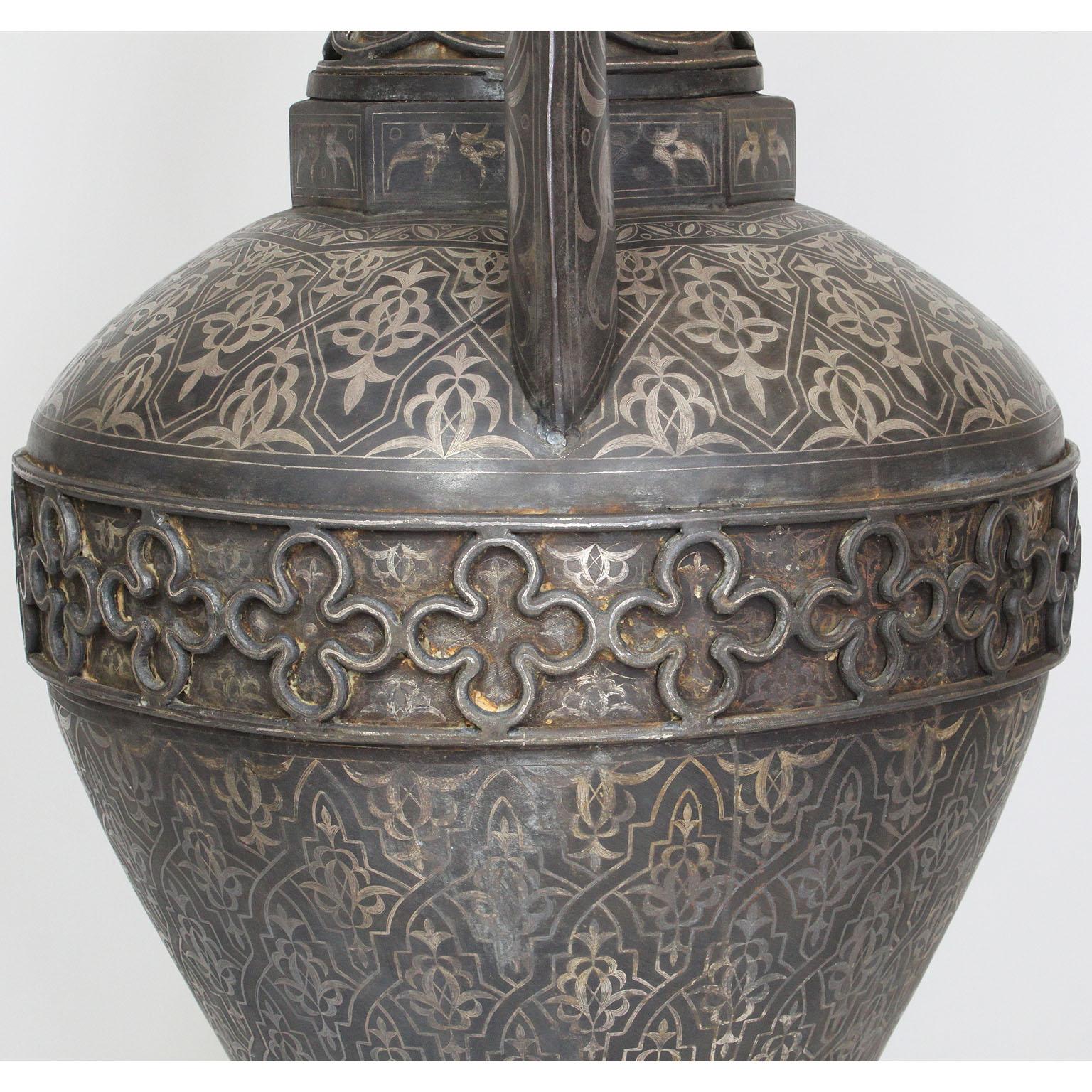Spanish 19th Century Tooled Metal Overlaid Vase in the Style of Plácido Zuloaga 12