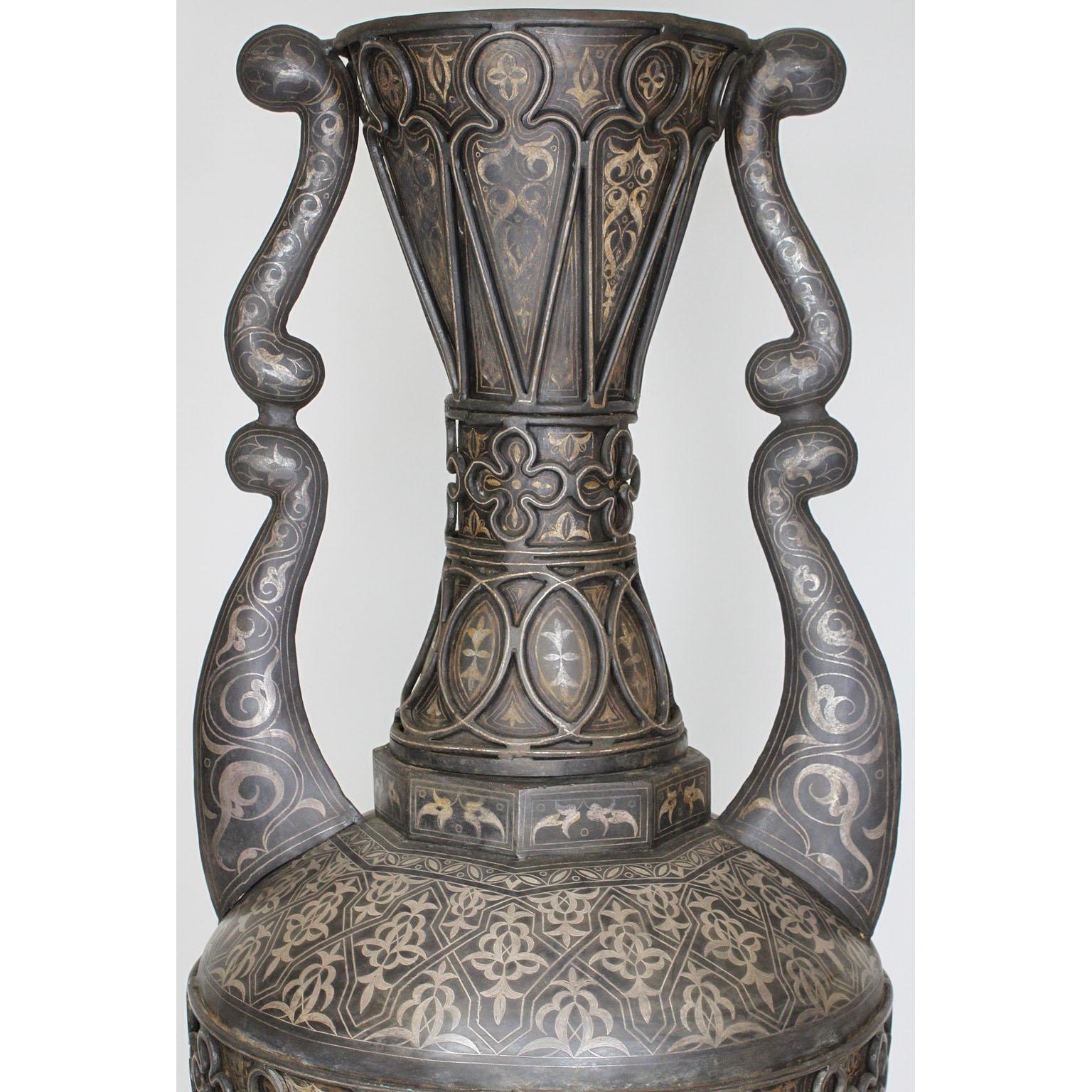 Spanish 19th Century Tooled Metal Overlaid Vase in the Style of Plácido Zuloaga 13