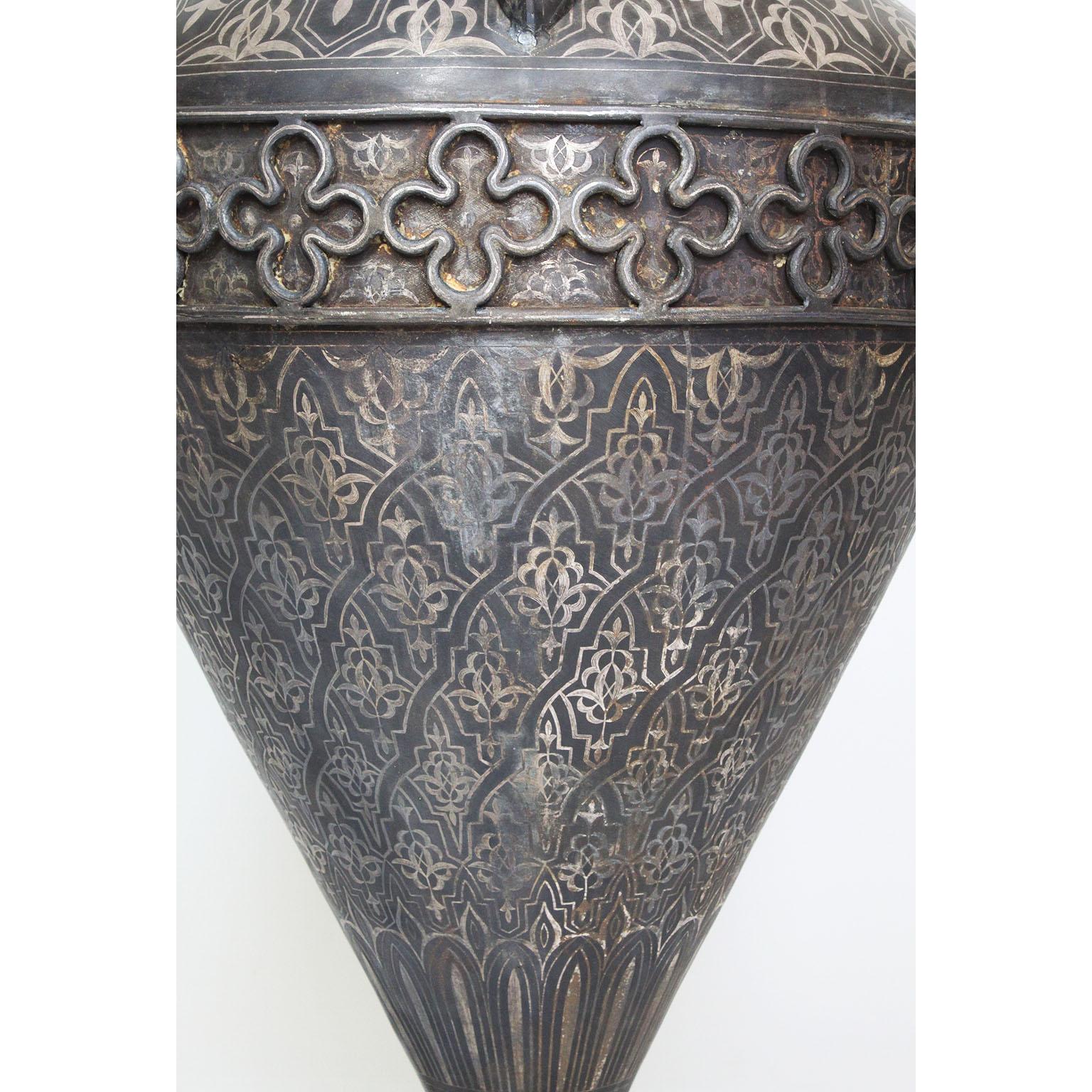 Spanish 19th Century Tooled Metal Overlaid Vase in the Style of Plácido Zuloaga 15