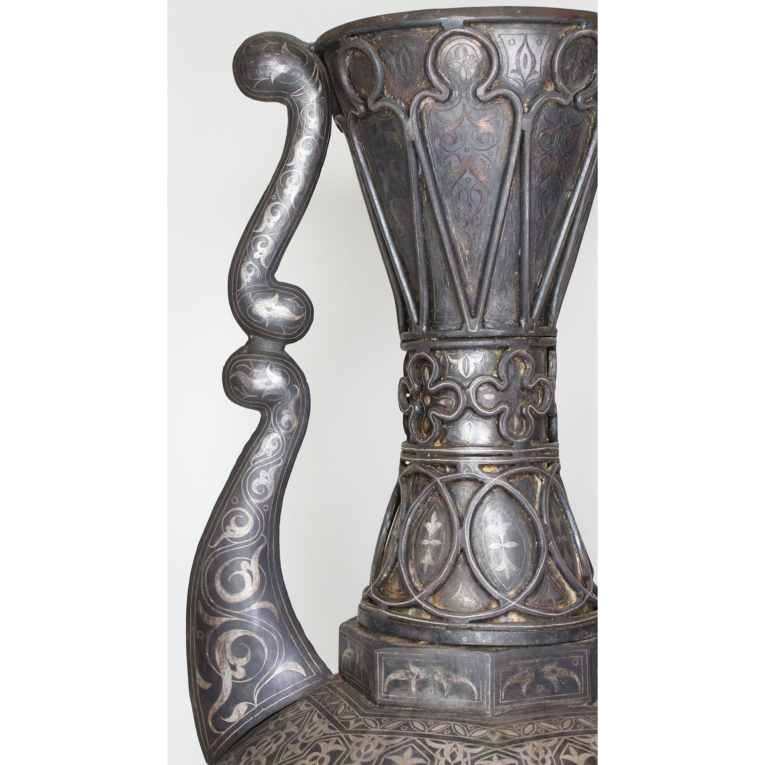 Spanish 19th Century Tooled Metal Overlaid Vase in the Style of Plácido Zuloaga 1