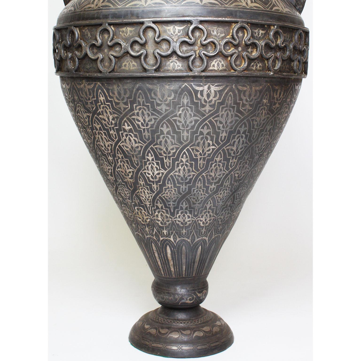 Spanish 19th Century Tooled Metal Overlaid Vase in the Style of Plácido Zuloaga 3